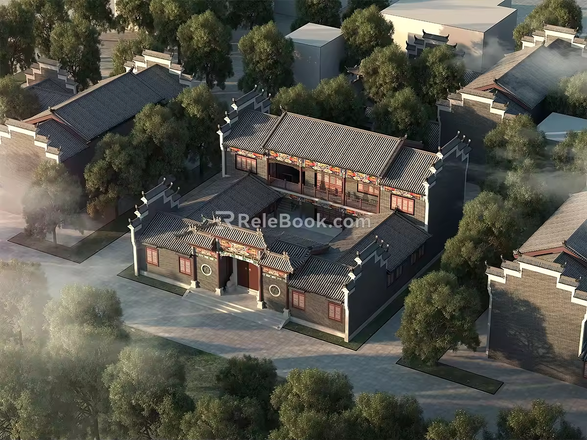 Building 3D Model Courtyard 3D Model 3D Model Ancient Building 3D Model 3d model