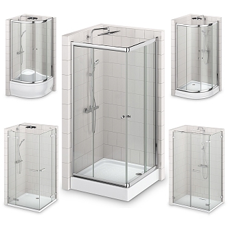 modern shower room shower cubicle 3d model