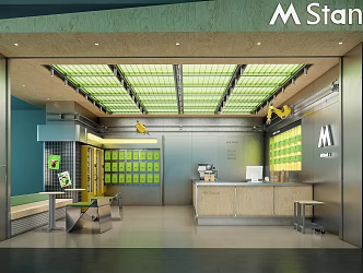 Modern Milk Tea Shop 3d model
