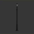 Vintage Street Lamp With Two Decorative Glass Heads On Metal Pole