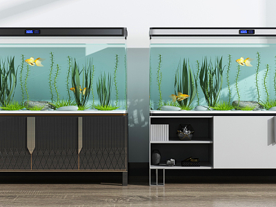 Modern Fish Tank Intelligent Landscape Fish Tank Aquarium model