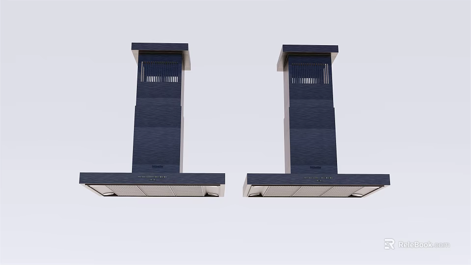 Modern Black Kitchen Range Hoods Two Stylish Appliances For Home Cooking Area 3d model 