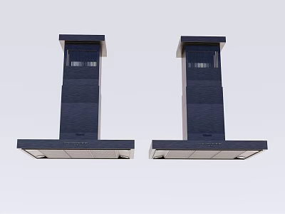 Modern Black Kitchen Range Hoods Two Stylish Appliances For Home Cooking Area 3d model