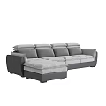 Elegant Modern Gray Sectional Sofa With Plush Cushions And Spacious Seating 3d model