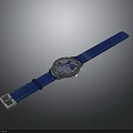 Stylish Blue Strap Wristwatch With Round Dial And Metal Buckle Design