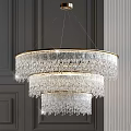 Elegant Multi Tier Crystal Chandelier With Hanging Crystal Pendants For Luxury Interior