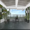 Modern Villa Balcony Design With Living Plant Walls Hanging Lights And Outdoor Seating