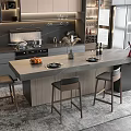 Modern Bar Chair Combination Open 3d model