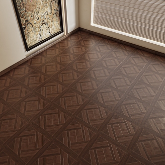 French Retro Versailles Wood Tile Antique Wood Floor 3d model