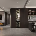 Modern Living Dining Room Interior With Sofa Coffee Table Rug And Circular Wall Decor