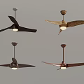 Modern Decorative Ceiling Fans With Wooden Blades And Various Color Designs