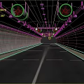 Tunnel Interior Structure With Concrete Walls Road Surface And Ceiling Grilles 3d model