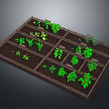 Scenic Square Foot Vegetable Garden With Divided Grids Wooden Fence And Lush Green Plants