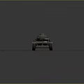 Gray Military Tank Placed On Brown Circular Ground With Gray Background