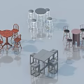 Modern Bar Counter Designs With Various Styles And Matching Bar Stools 3d model