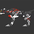 Modern Robot Dog Mechanical Dog Machine Warrior Mechanical Combat Police 3d model