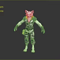 Anthropomorphic White Feline Character With Blue Eyes And Futuristic Armor Shoulder Accents