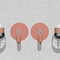 Modern Stylish Wall Lamps with Pink Round Shades Copper Frames and Transparent Glass