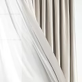 Beige Layered Curtains With Sheer Fabric For Modern Window Design