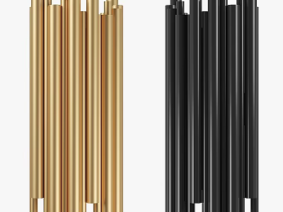 Modern Elegant Wall Sconce With Gold And Black Vertical Tube Design 3d model