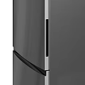 Stainless Steel Refrigerator Freezer Three Door Design Modern Black And Silver Finish