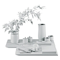 Modern Jewelry Ornaments Combination Decoration suit Plant Book Decoration Vase 3d model