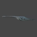 Realistic Plesiosaur Game Movie Character With Extended Neck Open Jaws And Fins