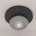 Black Base Modern Ceiling Light With Textured Glass Shade For Indoor Lighting
