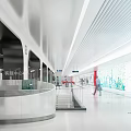 Modern Station Entrance Area With Red Turnstiles And Passengers Walking Through