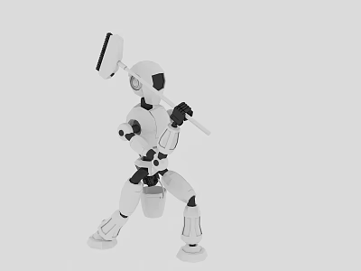 Modern robot intelligent robot waiter 3d model