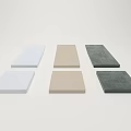 Collection of Rectangular Textured Mats in White Beige and Gray Tones 3d model