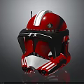 Red White Striped Helmet With Military Style Design Glossy Finish And Black Visor