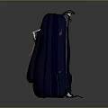 Navy Blue Everyday Backpack With Yellow Tag Buckle And Stitching Details