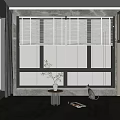 modern shutters floor-to-ceiling windows 3d model