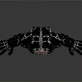 Large Mythical Warrior In Black Armor With White Patterns And Decorative Necklace