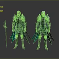 Two Armored Characters In Silver Armor With Green Capes And Sword