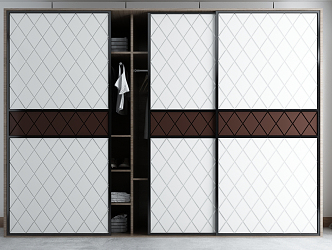 Modern wardrobe combination 3d model