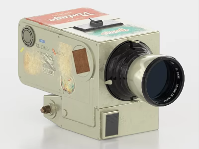 Old-fashioned camera equipment, film camera, DV camera 3d model