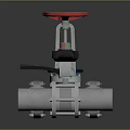 Various Types of Industrial Valves with Red and Blue Handwheels Including Gate and Ball Designs