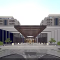 Elegant Modern Property Sales Office With Grand Entrance And Exquisite Outdoor Landscape Lighting Design