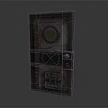 Industrial Style Household Safe With Black Exterior Red Circular Lock Control Buttons And Indicator Lights