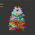 Green Artificial Christmas Tree With Small Lights For Home Living Decoration