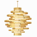 Modern Gold And Black Chandeliers With Circular Elements And Spiral Structure Design 3d model