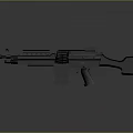 Military Style Modern Tactical Black Rifle With Scope Magazine Barrel And Grip Design