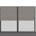 Gray Window Blinds With Black Frame Modern Design For Home Decoration 3d model