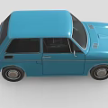 Vintage Blue Compact Car With Classic Retro Design And Smooth Exterior
