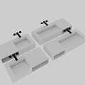 White Modern Washbasin with Minimalist Design and Black Wall Mounted Faucet in Contemporary Bathroom Setting