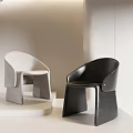 Light Gray And Black Contemporary Accent Chairs With Sleek Curved Backrest For Home Decor