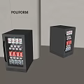 POLIFORM Modern Black Glass Door Beverage Refrigerators With Canned Drinks