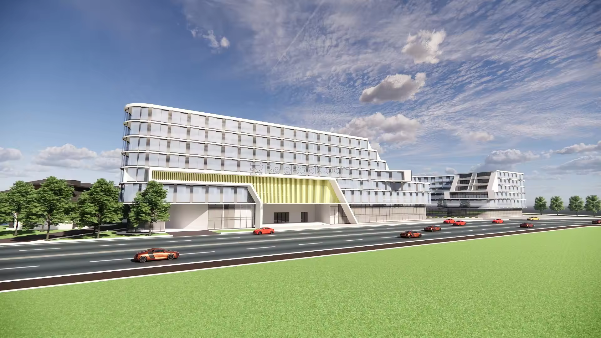 Modern Office Building Complex 3d model